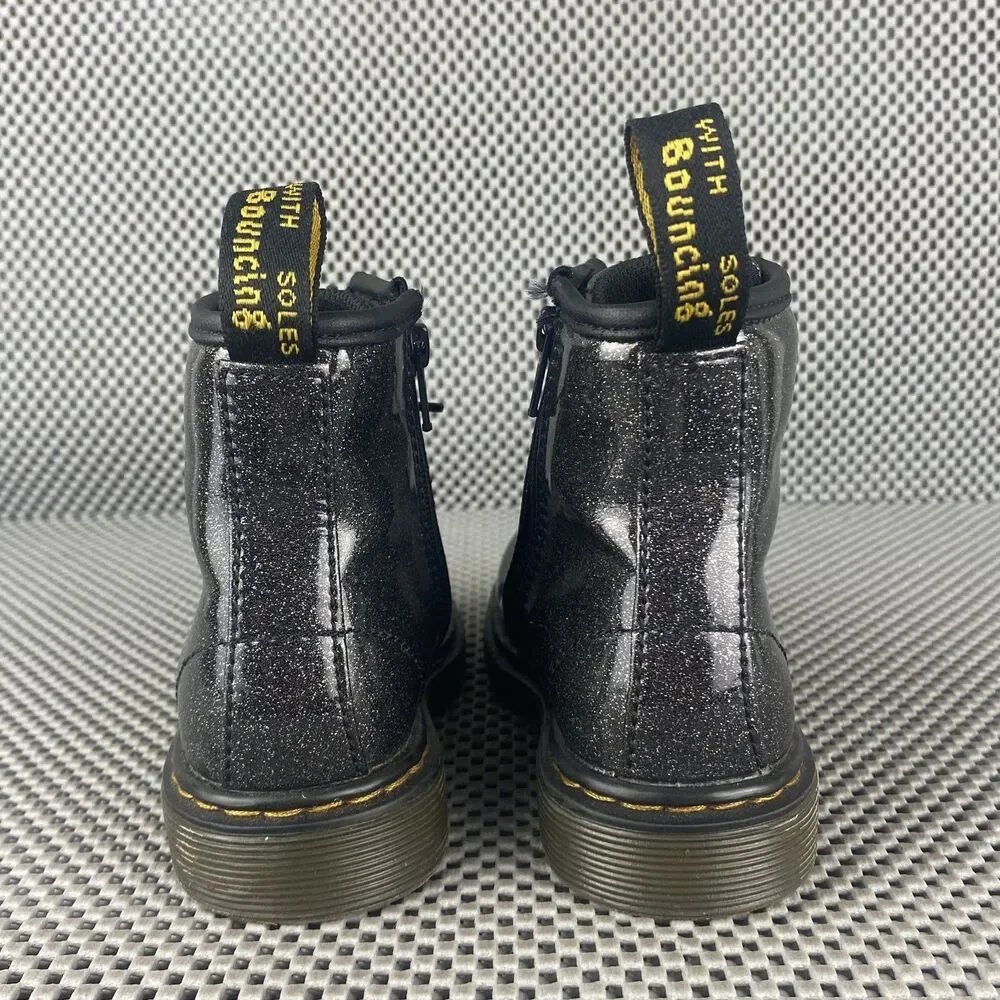 Dr Martens 1460 Nebula Glitter Boots Kids Toddler Size 10 Black Zipper Casual